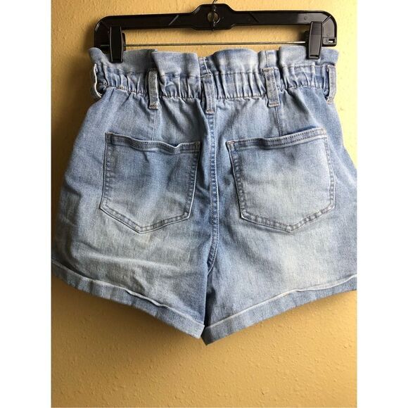 NO BOUNDARIES Paper Bag Waist Jean Shorts Size M (7-9) - Picture 4 of 9